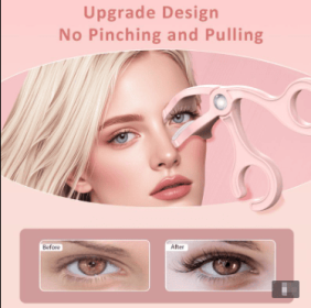 Portable Heated Eyelash Curler USB Chargeablewith Sensing Heating Silicone Pad, USB Fastcharging Pink And White BOMKADI