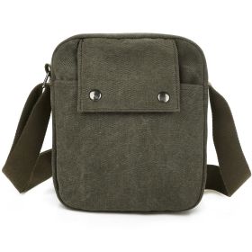Unisex Crossbody Bags Canvas Phone Tablet PC Shoulder Bag Credit Card Key Messenger Purse (Color: Green)